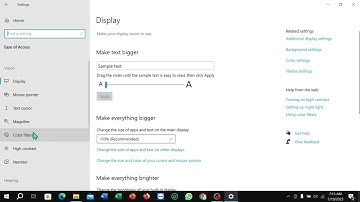 How to turn on color filter in Windows 10
