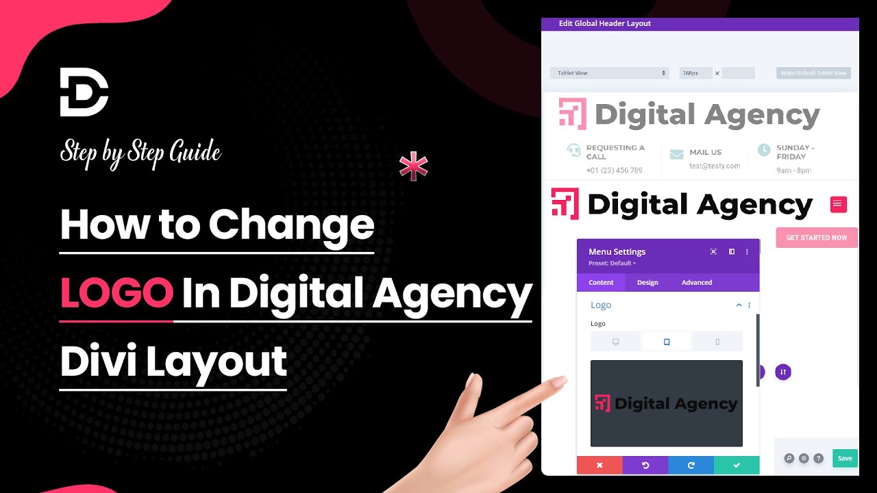 How to change Logo in the Digital Agency Services Divi layout
