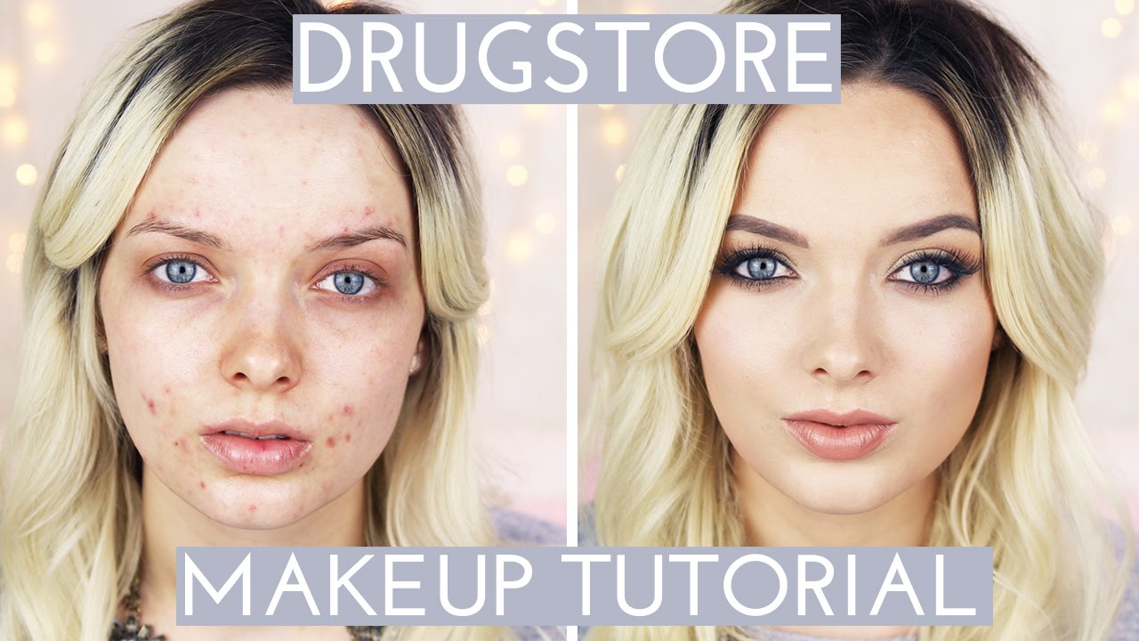 Acne Coverage Drugstore Makeup Tutorial MyPaleSkin YouTube