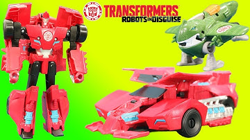 Transformers Robots in Disguise Combiner Force Great Byte & Sideswipe Race and Battle!