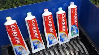 Colgate Cavity Protection Toothpaste vs Shredder | crushing metal | Satisfying ASMR video!