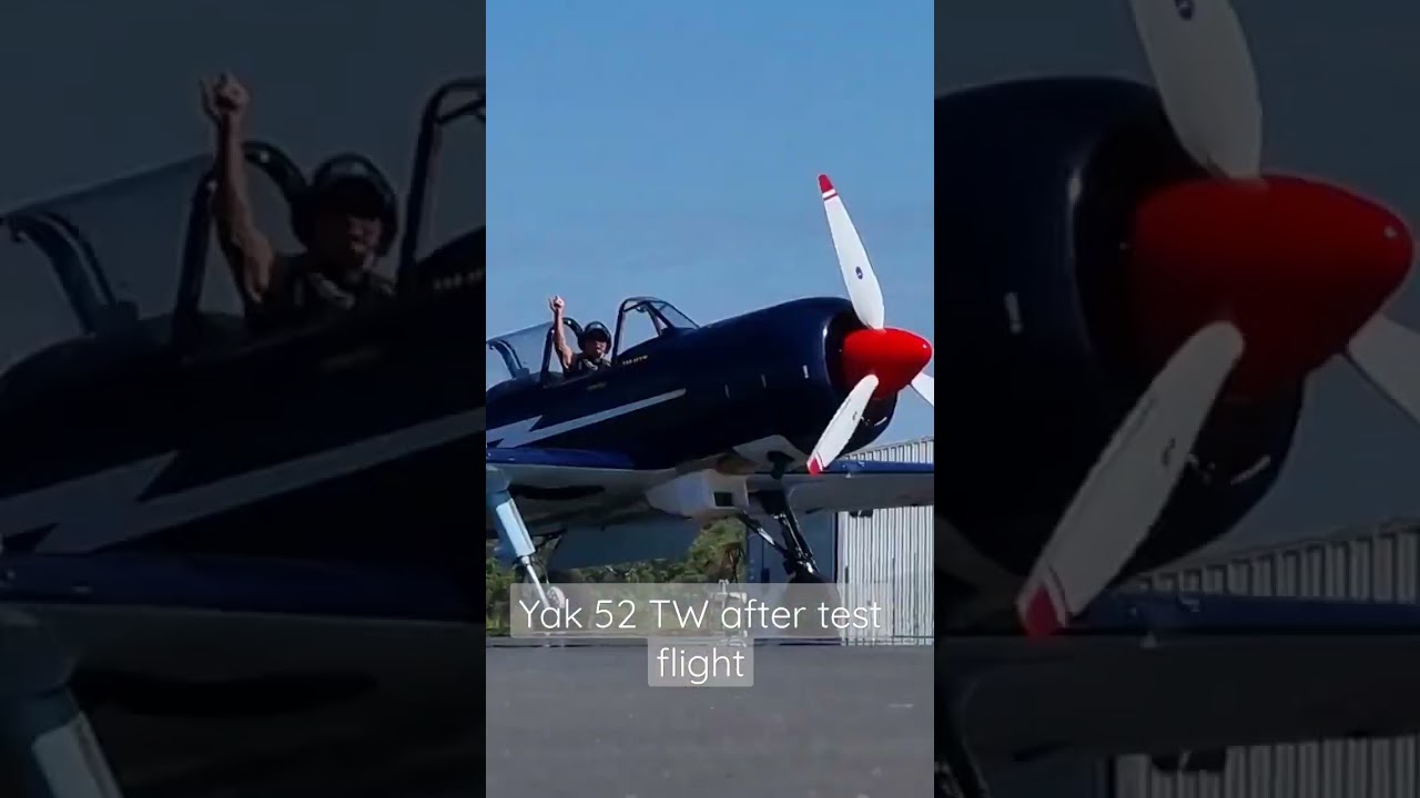 Test flight of Yak 52 TW. Listen to the sound of that 9 cylinder radial.
