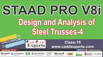 (Class-19) Design and Analysis of Steel Trusses 4 Staad Pro V8i Tutorials #steeldesign #truss #staad