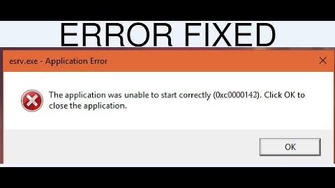 How to fix ESRV.EXE Application Error 0xc0000142