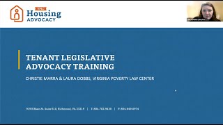2023 Tenant Legislative Advocacy Training