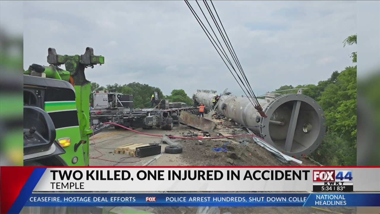 Two killed, one injured in accident involving heavy load - YouTube