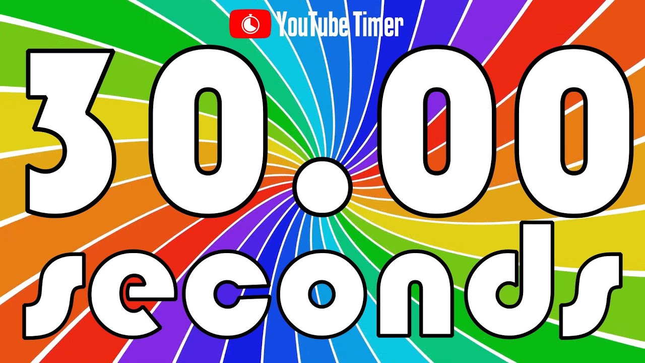 30 SECONDS Timer Countdown 🏳️‍🌈 Rainbow - YouTube