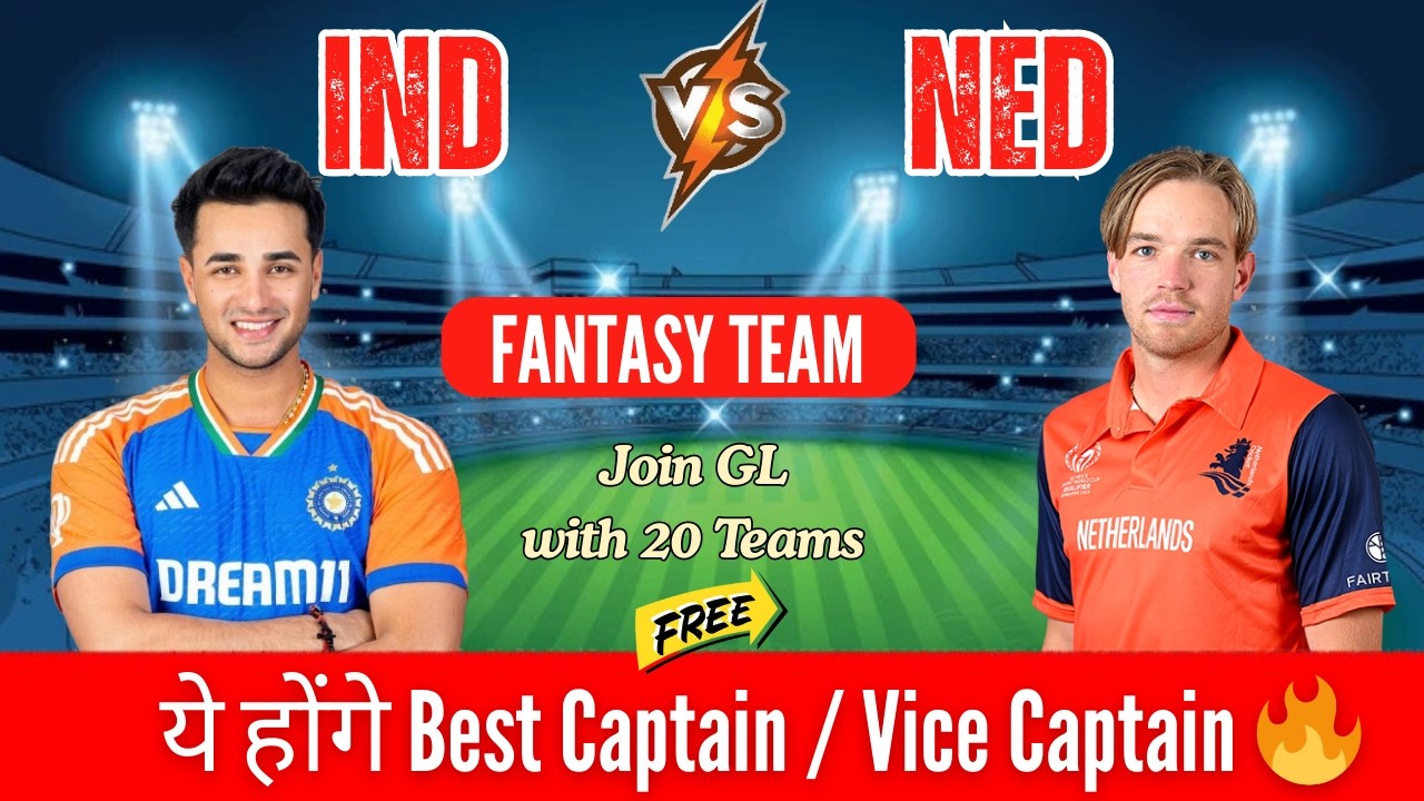 🔴 LIVE IND vs NED T20 World Cup 2026 | Dream11 Prediction | Pitch Report | Playing 11 | Chandu Don