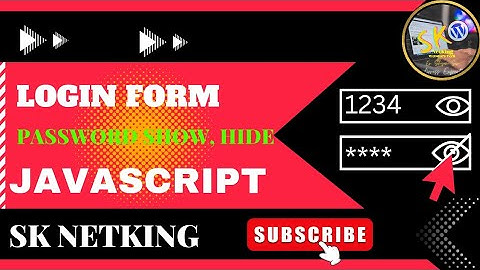 Show/Hide Password Toggle With Javascript | With Source Code|Login form with password show and hide