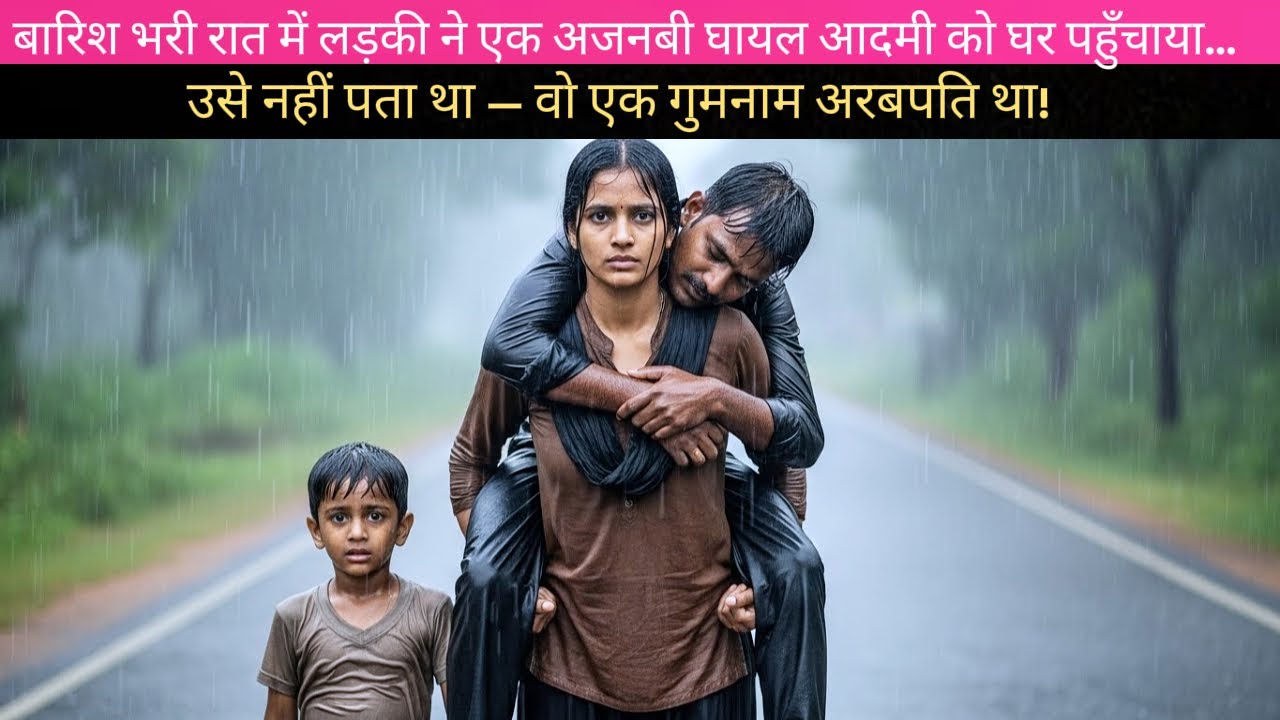 बारिश की रात, लड़की ने घायल व्यक्ति को घर पहुँचाया — पता चला वह छिपा हुआ अरबपति था!