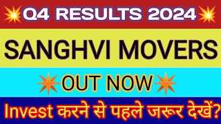 Sanghvi Movers Q4 Results 2024 🔴 Sanghvi Movers Result 🔴 Sanghvi Movers Share Latest News