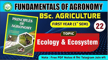 #Fundamentals_of_Agronomy|#FIELD_ CROPS:CLASSIFICATION, IMPORTANCE, #ECOLOGY & #ECO-SYSTEM|Lecture22