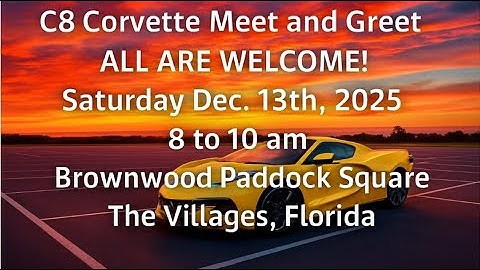 C8 Meet & Greet Dec 13, 2025, 8 to 10am