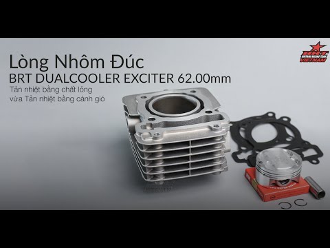 Video Lòng nhôm đúc BRT Dual Cooler Cánh Gió cho Exciter... - youtube