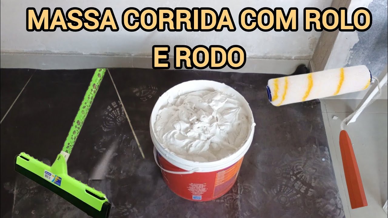 Aplicando MASSA CORRIDA com RODO e ROLO - YouTube