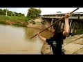 Amazing Girl SpearFishing In The Siem Reap River
