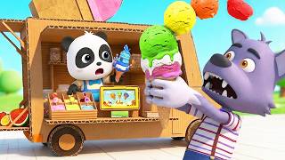 cardboard ice cream truck learn colors preschool songs babybus