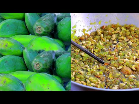 Yummy Raw Papaya Halwa Making | Indian Sweet Recipes @Village Food Village
