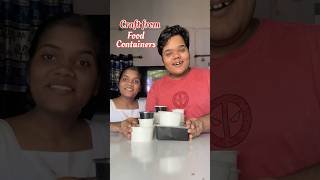 My Sister Vs Me : Who will make the best Craft from Food Containers #shorts
