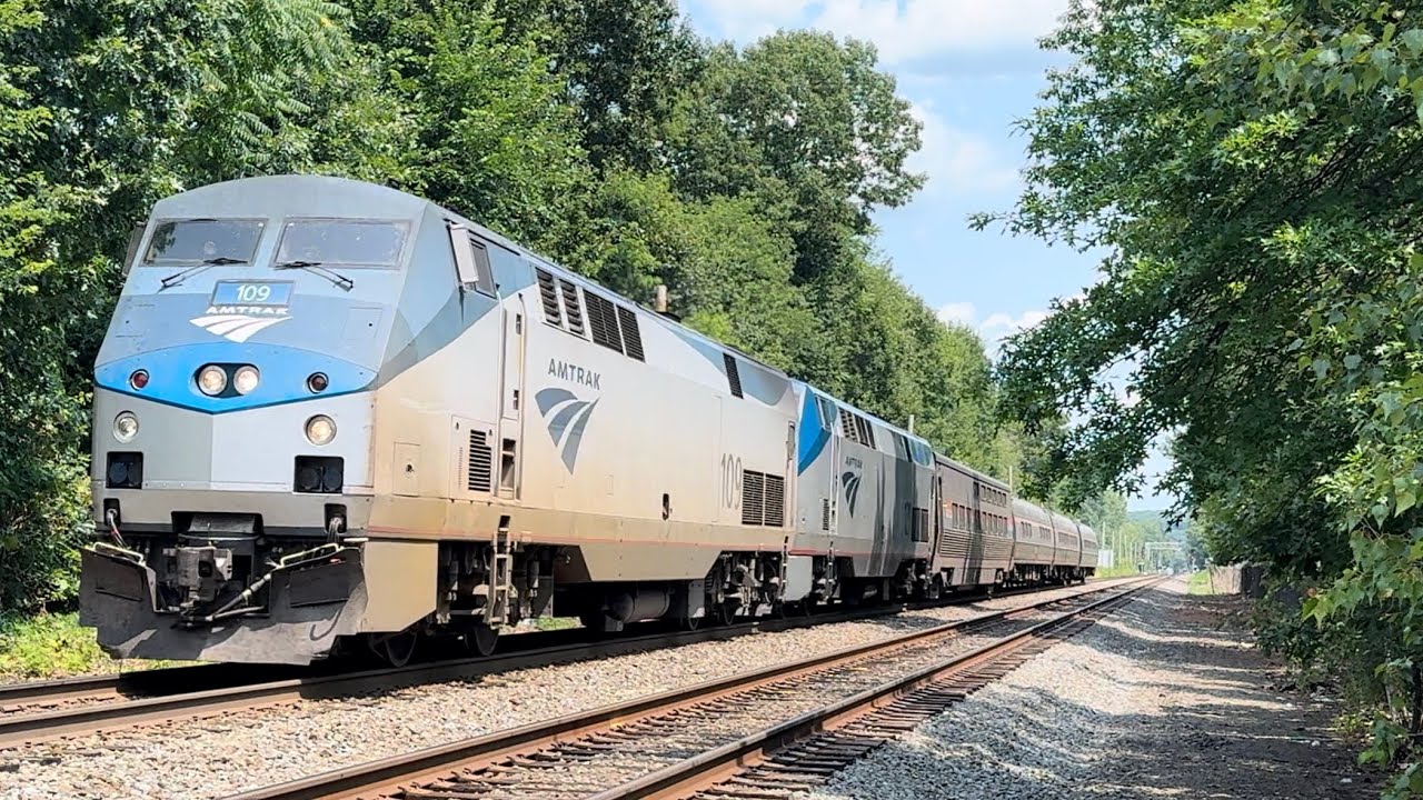 Amtrak 449 in Ashland, MA (7/14/2024) - YouTube