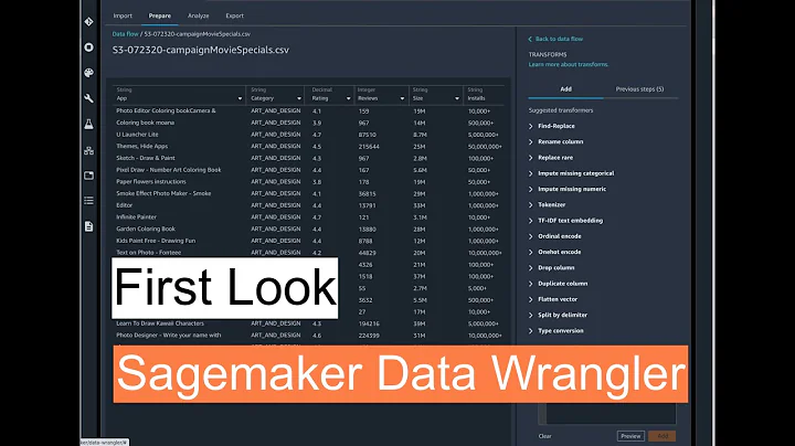 First Look - AWS Sagemaker Data Wrangler