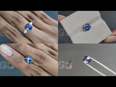 Blue spinel cushion cut 2.07 carats, Tanzania Video  № 1
