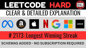 Leetcode HARD 2173 - Longest Winning Streak - DOUBLE RANKING DIFFERENCE - Solved & Explained by EDS
