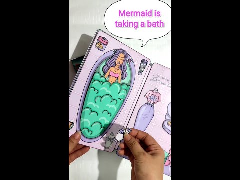 Part 2 Quiet Book Mermaid Home Paper Dolls @abcgame6752 #shorts