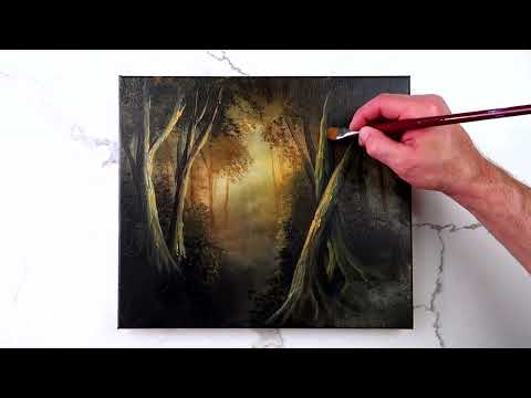 Light Through the Trees | Step by step acrylic landscape painting demonstration