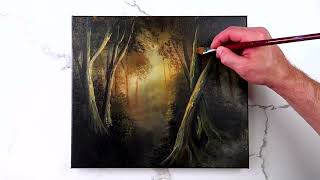 Light Through the Trees | Step by step acrylic landscape painting demonstration
