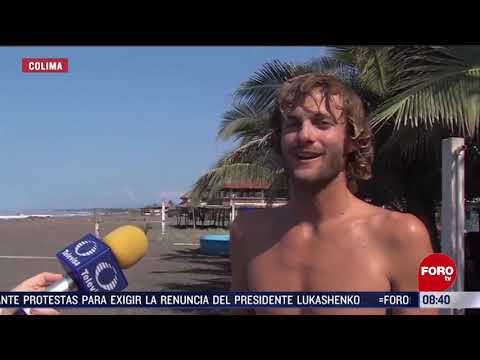 televisa colima - surfing en playa pascuales en tecomán