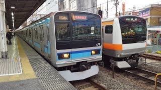 E231系 八ミツK3編成 荻窪駅到着～発車 '19.03.28