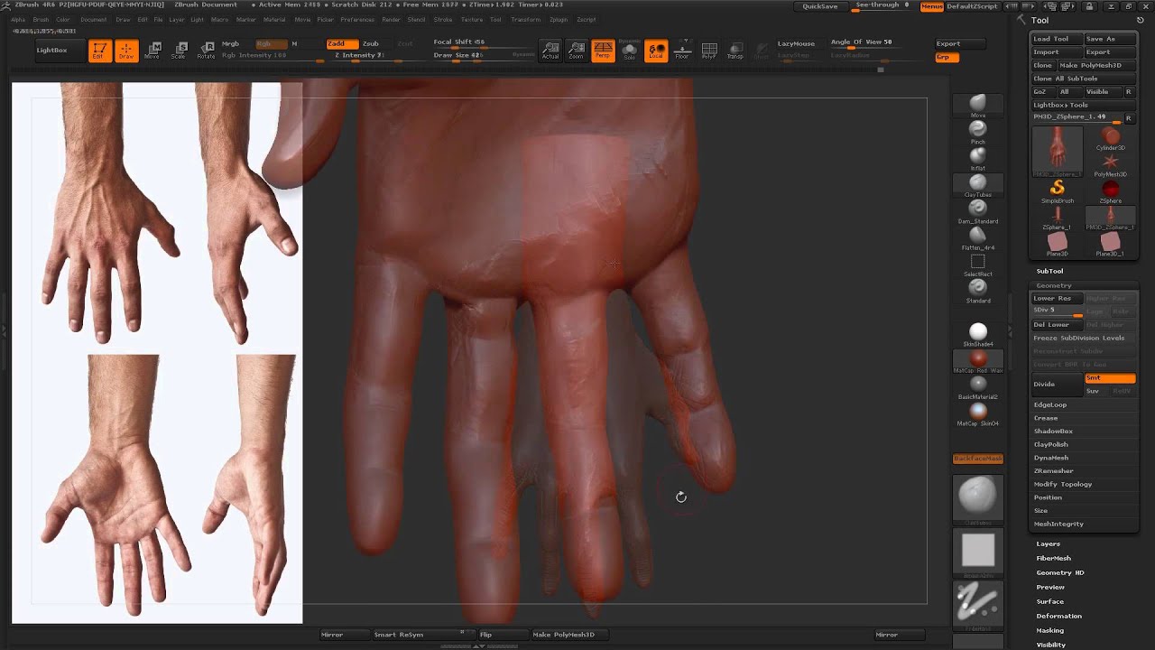 gestures for zbrush