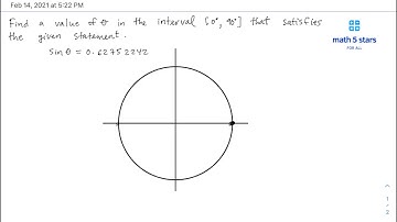 Given an interval, find the value of the angle.