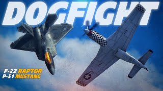 F22 Raptor Vs P51 Mustang DOGFIGHT | Digital Combat Simulator | DCS |