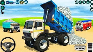 3 trucks loading stone making road || android simulator games video #truck #driving #gamevideo screenshot 4