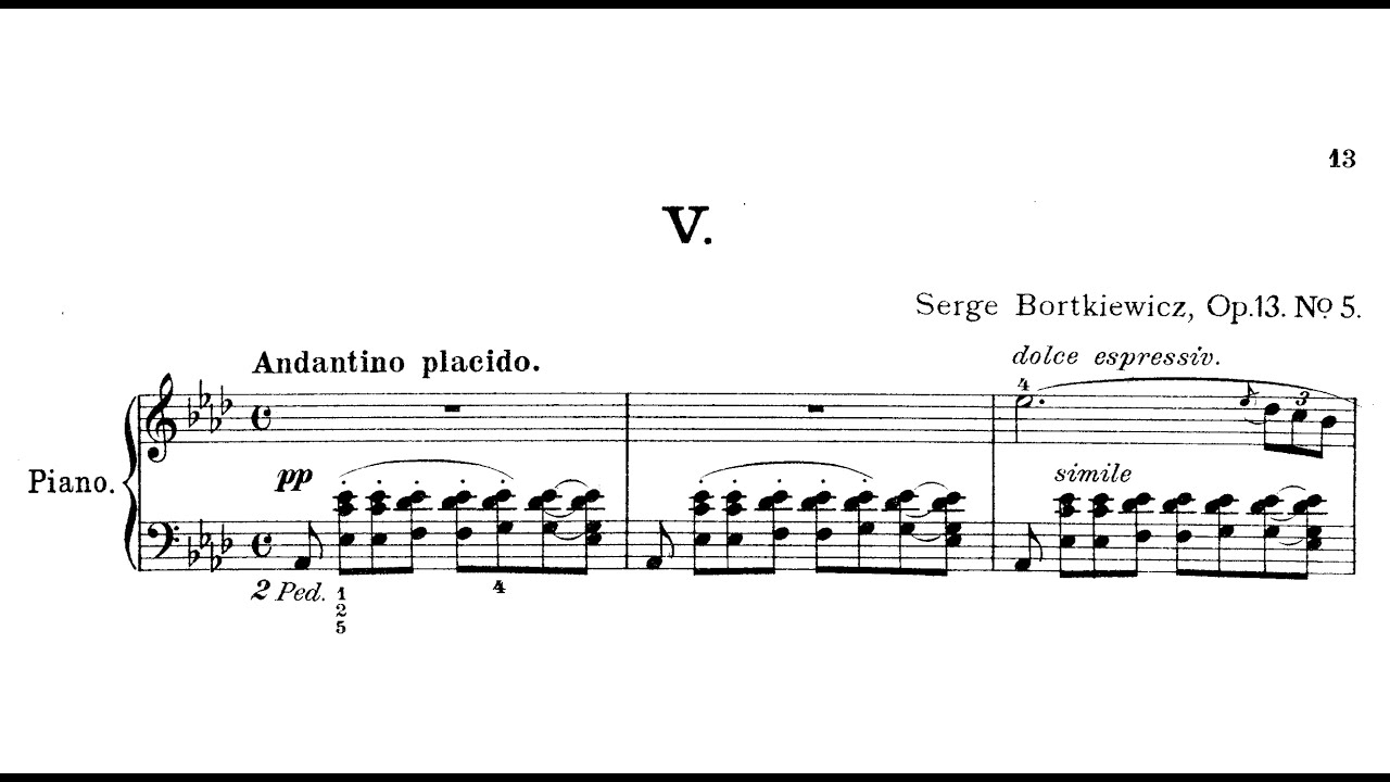 Sergei Bortkiewicz - Prelude Op.13/5 (Andante placido)