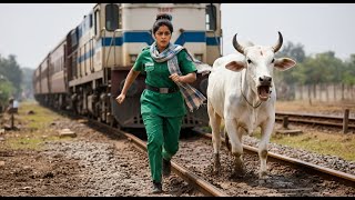Quick-Thinking Dog And Rescue Team Save Cow Trapped On Train Tracks