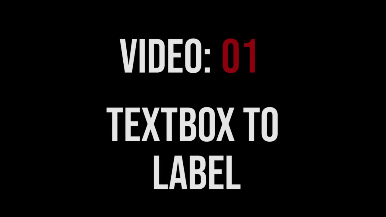 Visual Basic Textbox to Label - YouTube