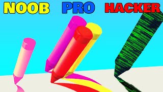 Pencil Rush 3D - NOOB vs PRO vs HACKER