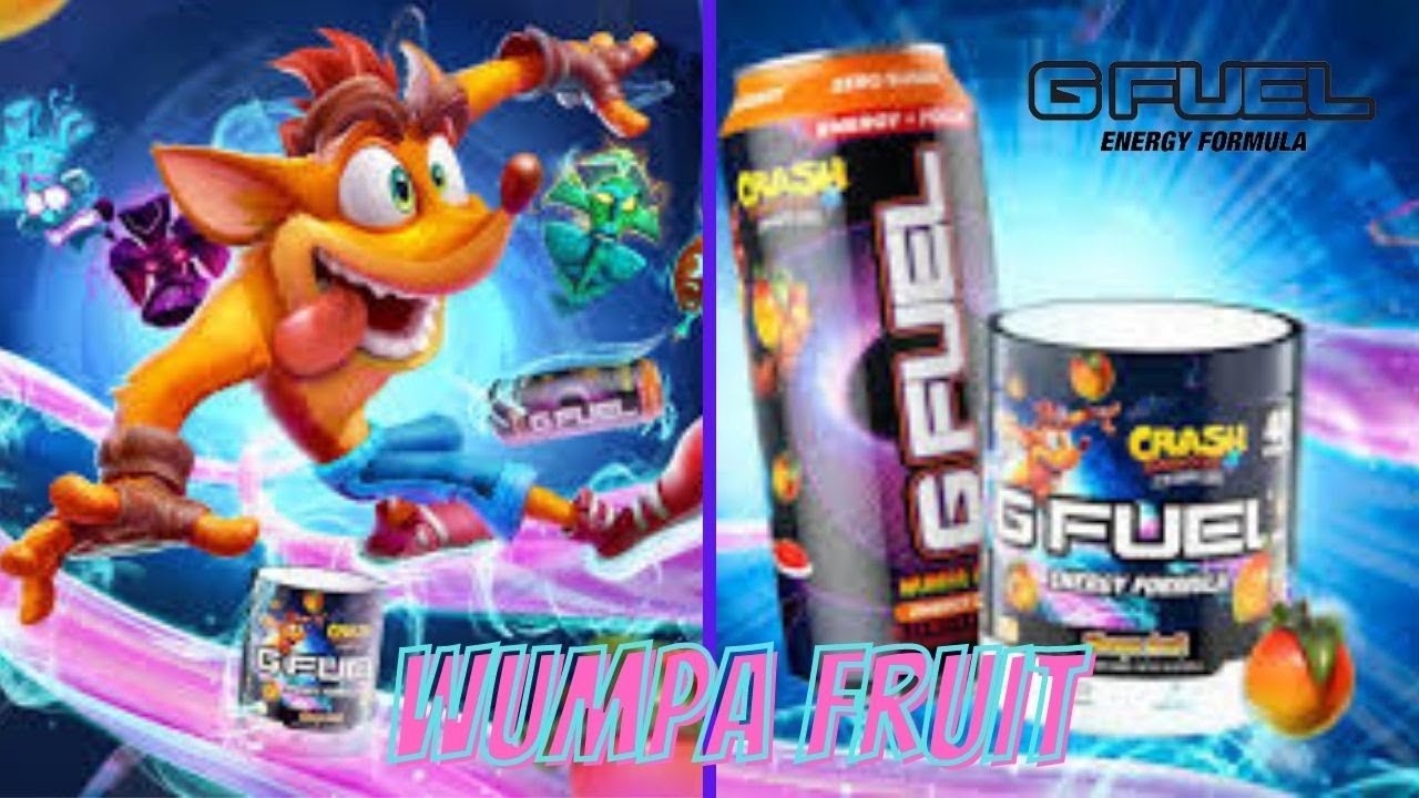 Wumpa Fruit Gfuel Flavor Can and Tub Review