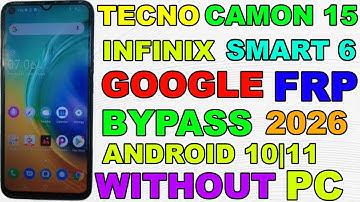 Tecno CD7 Camon 15 & infinix Smart 6 FRP Bypass Without pc Android 10|11 FRP Bypass New updated 2025