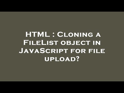HTML : Cloning