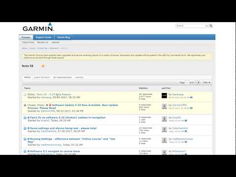 Garmin fenix software update and forum information