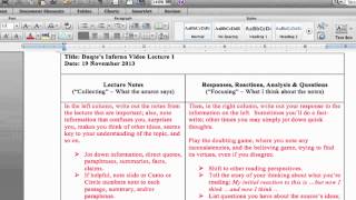 Lecture 1 Note Taking and The Double Entry Journal