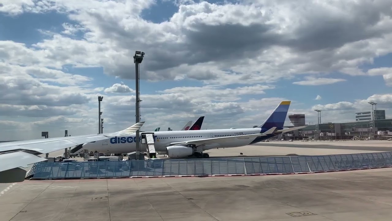 Condor Airbus A330neo scenic takeoff from Frankfurt. FRA-YVR