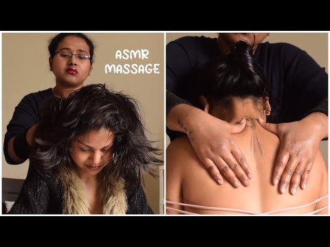 Indian Head Massage By Female Barber - ASMR Hair Play | Sounds For Sleep
