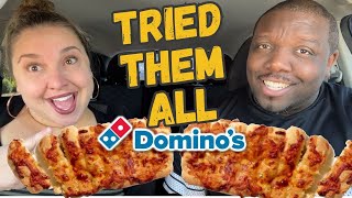 Taste Testing Domino's NEW Pepperoni Stuffed Cheesy Bread! [Food Review]