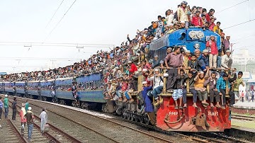 Extreme Process of Boarding the Cheapest Overloaded Train of Bangladesh