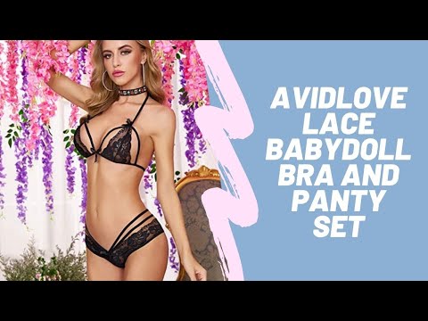 Avidlove Lace Babydoll Bra and Panty Set